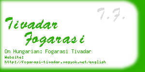 tivadar fogarasi business card